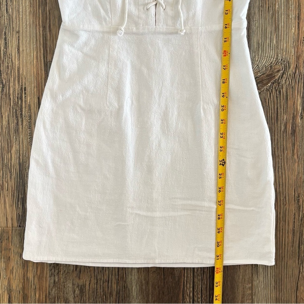 Nasty Gal Collection “Strings Attached” Lace-Up Mini Dress Womens 6 White Lined - Picture 3 of 11